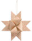 Braided star for hanging - red hearts