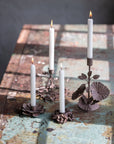 Candle holder Mirre Floral Brown