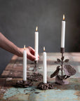 Candle holder Mirre Floral Brown