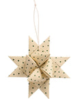 Braided star for hanging - green dots
