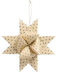 Braided star for hanging - green dots