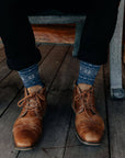 Cozy Nordic Socks for Men - Blue Snowflake