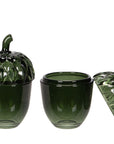 Glass Jar Acorn Green