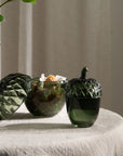 Glass Jar Acorn Green