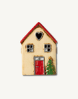 House Red Roof and Christmas tree in front