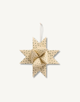Braided star for hanging - green dots