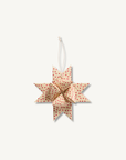 Braided star for hanging - red hearts