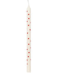 Taper candle red hearts