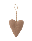 Hanging fabric hearts brown