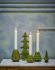 Woods Candle Holder, Green, Stoneware