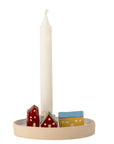 Coze Candle Holder, White, Stoneware