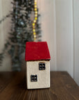 House Red Roof and Christmas tree in front