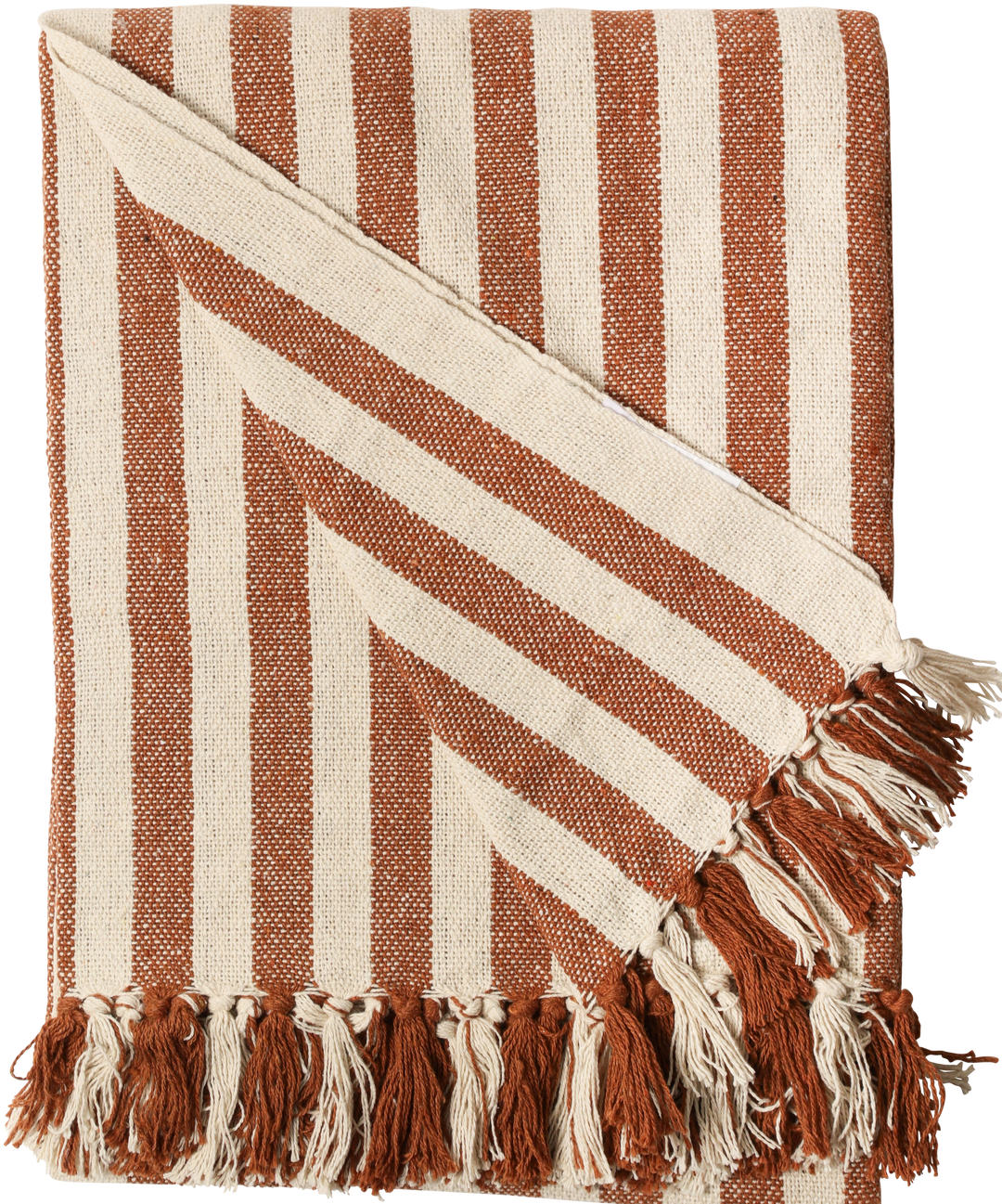 Throw, Stripe-Golden Brown/Nature