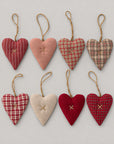 Fabric hearts red