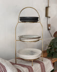 Plate stand, Antique brass finish