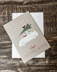 Tarjeta navideña para el coche Cálidos deseos navideños.