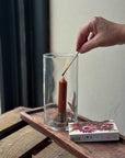 Transparent cylindrical glass
