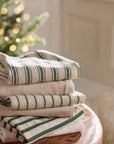 Tea Towel - dark green stripes