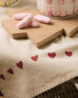 Tea towel Red Hearts