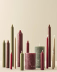 Box with 12 Christmas Candles - Red