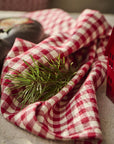 Tea towel with natural checks