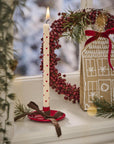 Taper candle red hearts