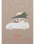 Tarjeta navideña para el coche Cálidos deseos navideños.