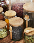 Glass jar with spoon
