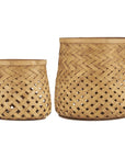 Cesta de trenza de bambú