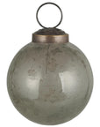 Christmas ornament pebbled glass grey