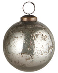 Christmas ornament pebbled glass silver