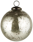 Christmas ornament pebbled glass silver