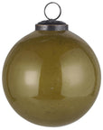 Christmas ornament pebbled glass autumn green