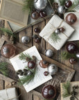 Christmas ornament pebbled glass silver