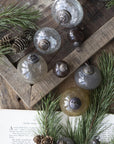 Christmas ornament pebbled glass grey