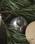 Christmas ornament pebbled glass silver