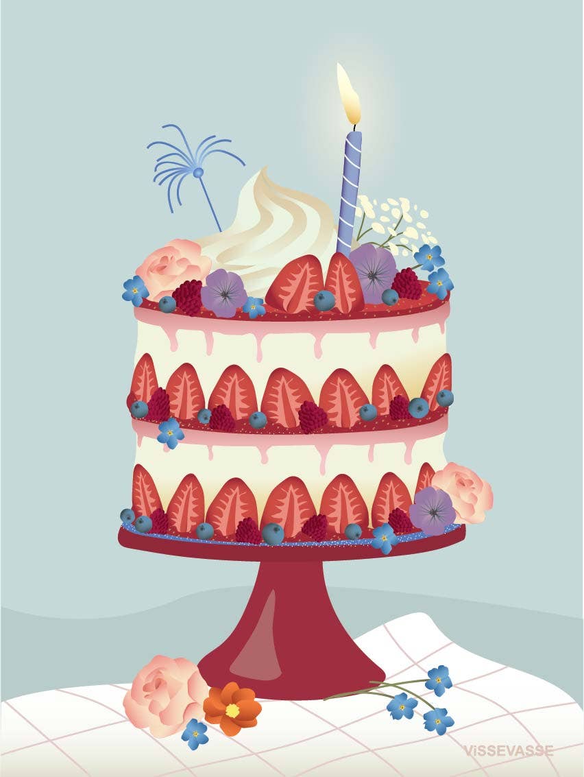 CAKE WITH STRAWBERRY