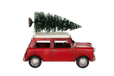 Red Car Tree Metal