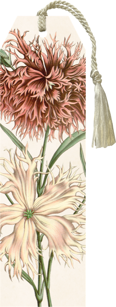 Book Mark with Tassel - Carnations