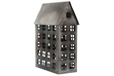 Tall Star House Metal Old Grey