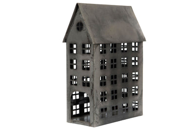 Tall Star House Metal Old Grey