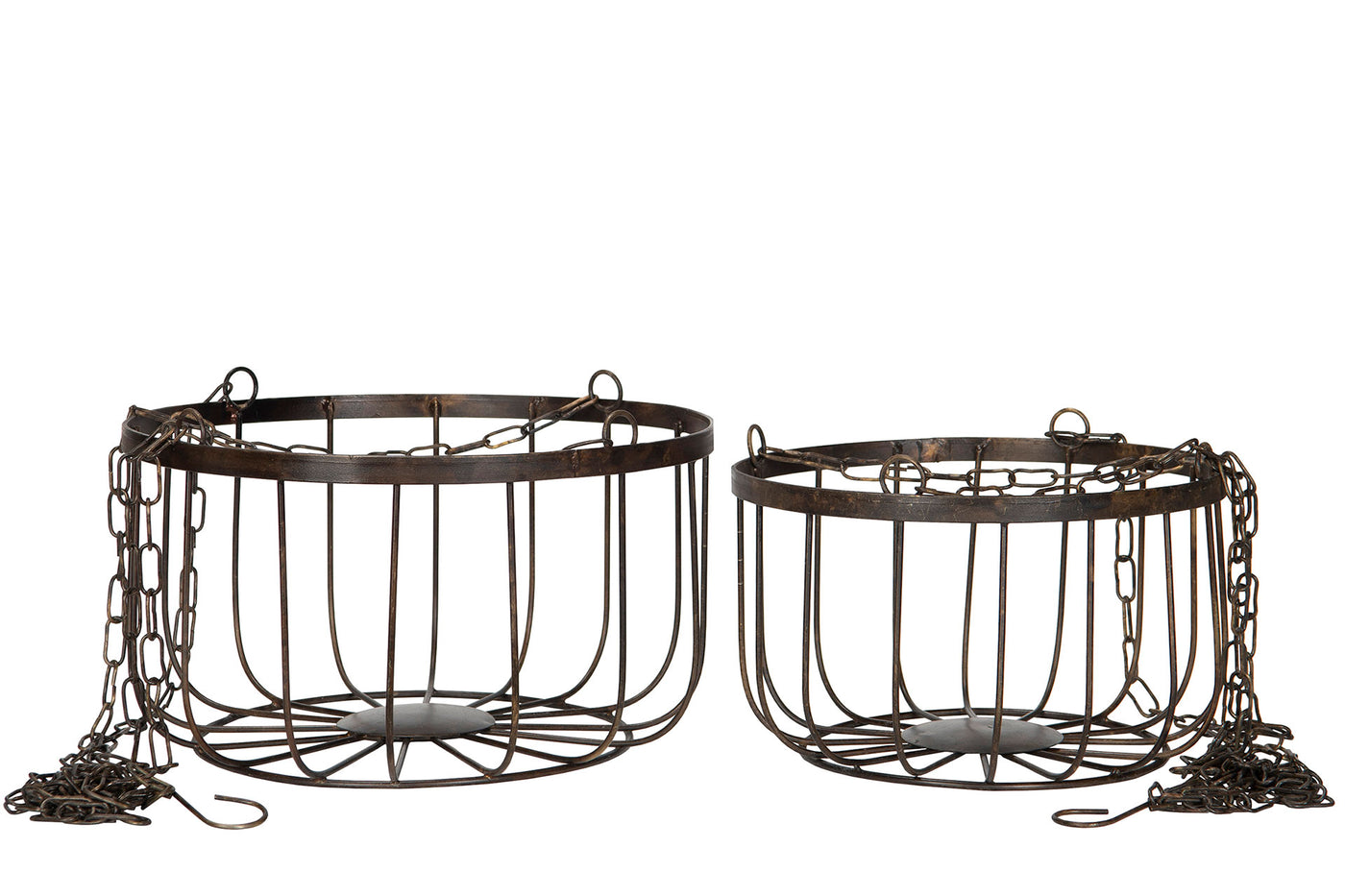 Hanging Metal Baskets - Old Brown