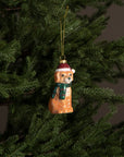 Hanging Decoration Dog With Santa Hat