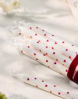 Taper candle - Red hearts 1.3 cm