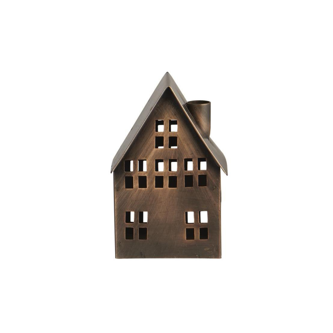 House Candle holder for slim candles - Brown