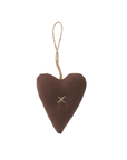 Hanging fabric hearts brown