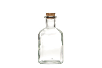 Botella de vidrio con corcho Transparente/Marrón