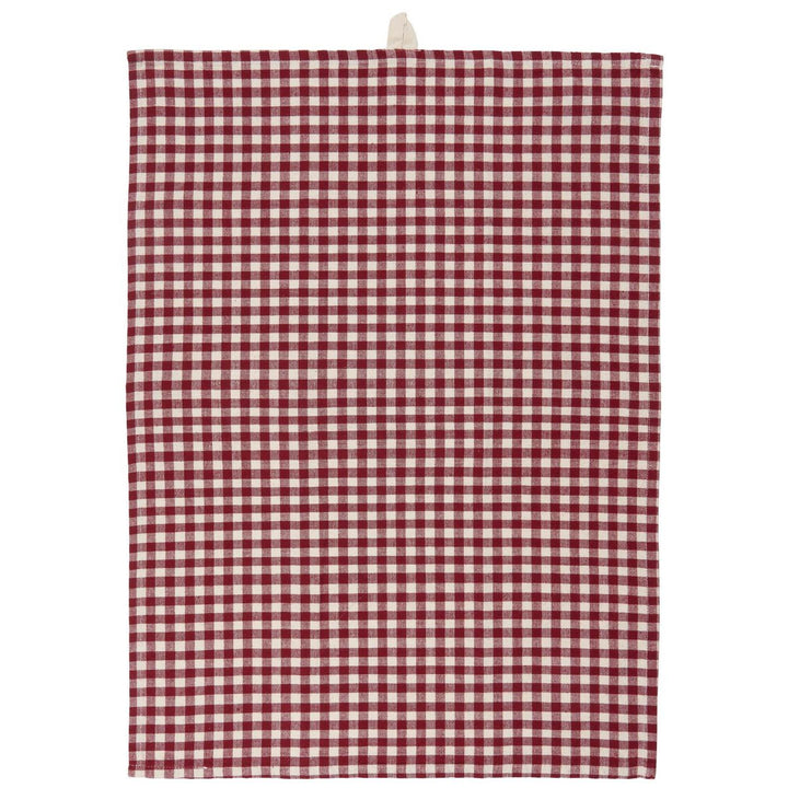 Tea towel with natural checks