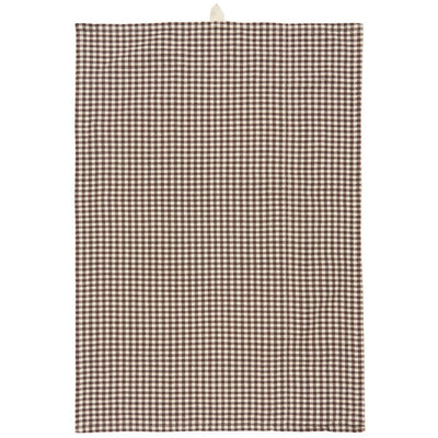 Tea Towel Victor - Small Brown and White Checks