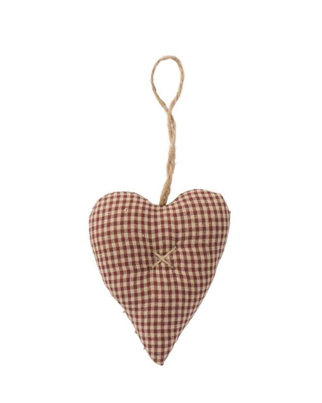 Hanging fabric hearts brown